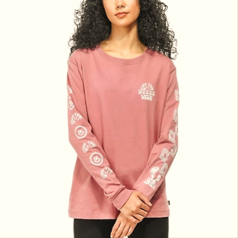Vans Silent Mode Pink Long Sleeve T-Shirt - Picture 1 of 6